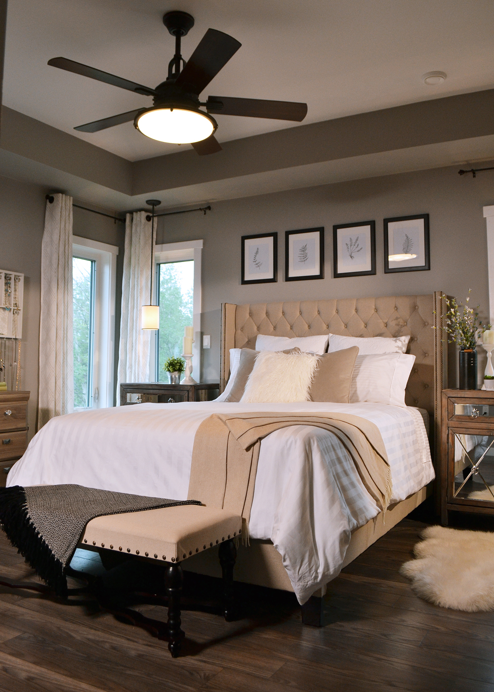 Traditional Glam Bedroom design with thrifty finds