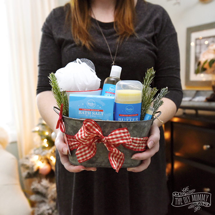 DIY spa gift basket with Rocky Mountain Soap Co Vanilla Candy Cane