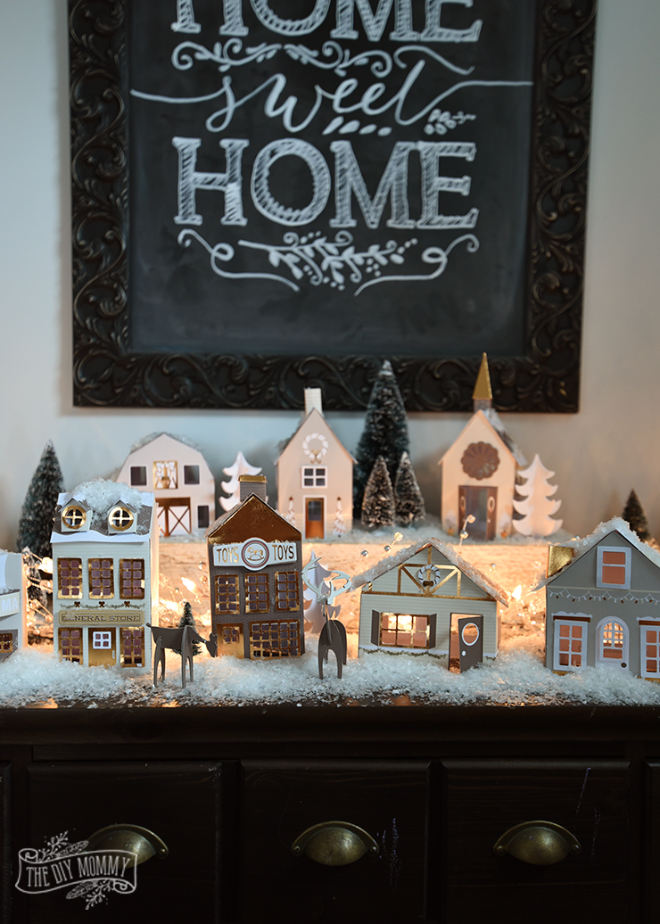 Adorable $15 DIY paper Christmas village