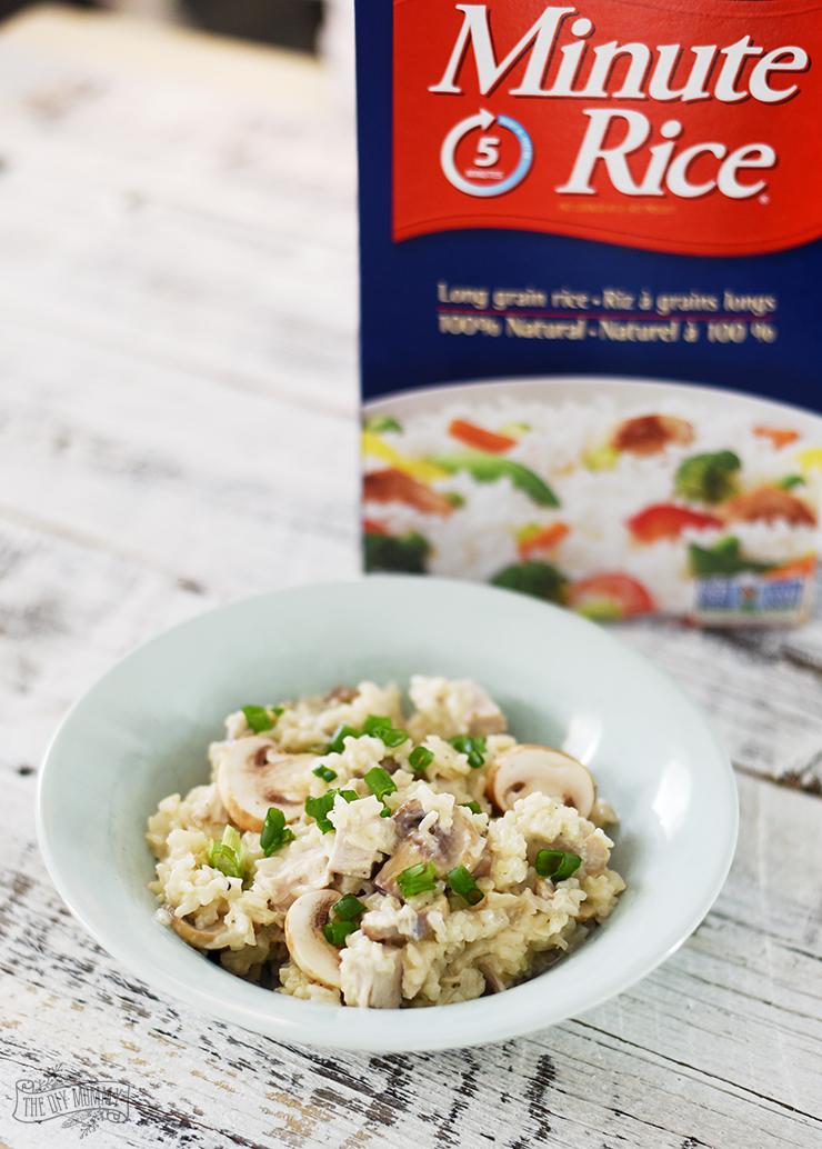 Chicken and Mushroom Mock Risotto with Minute Rice- so easy and delicious!