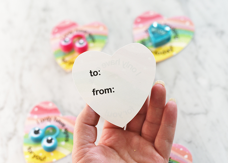 Free Printable Rainbow Heart Non Candy Valentines