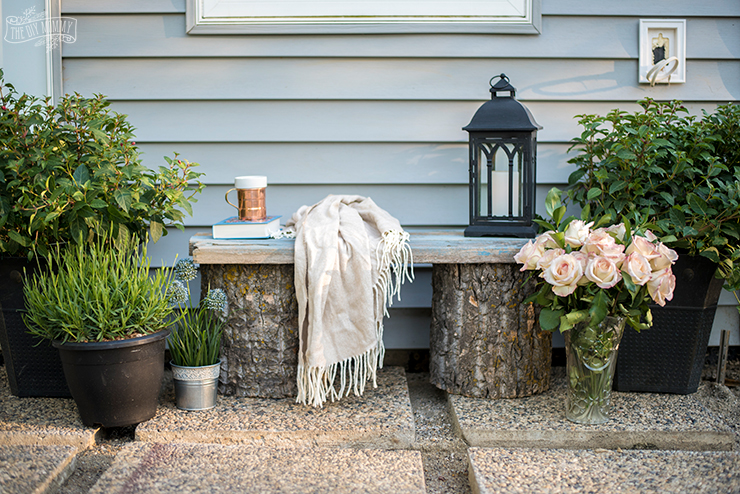 How to build a DIY rustic garden bench with logs and reclaimed wood