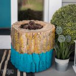 DIY Paint Dipped Succulent Log Planter