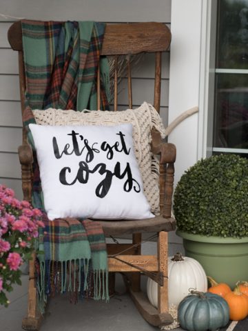 DIY Let's Get Cozy Pillow for Fall - Free SVG File & Free Printable