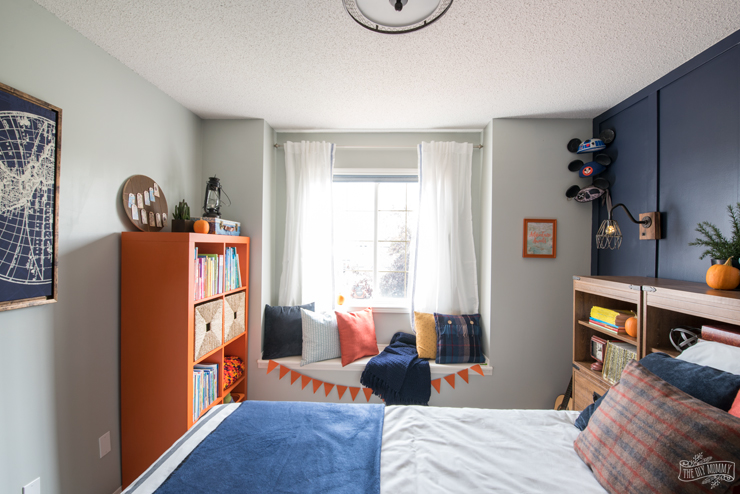 Navy and Orange Modern Nautical Boy Bedroom Makeover