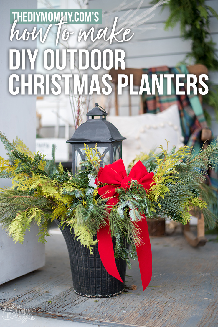 How to make DIY Outdoor Christmas Planters
