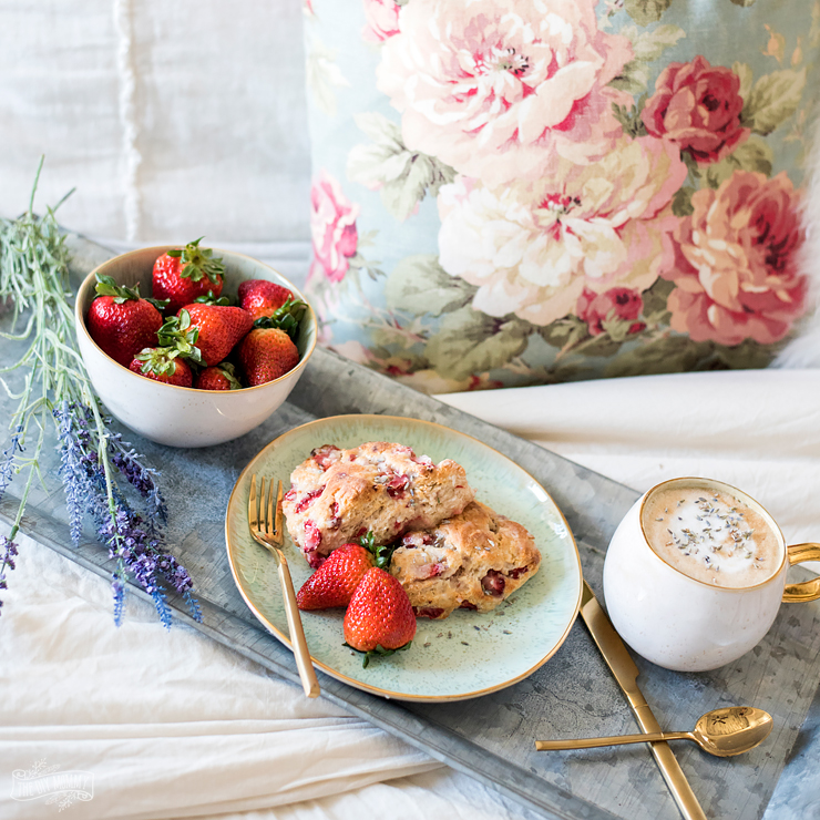 Strawberry & Lavender Scones for Mother’s Day Breakfast in Bed