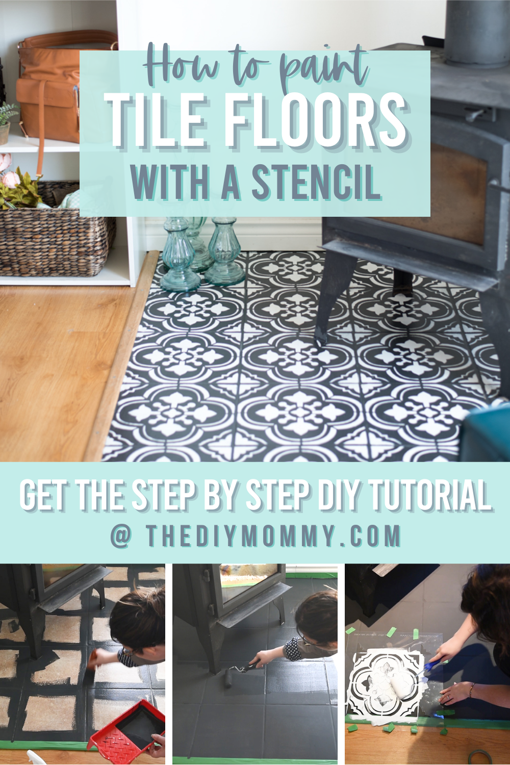 How to Paint Tile Floors with a Stencil