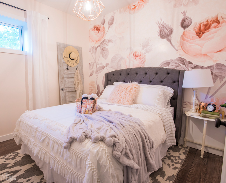 Feminine Modern Farmhouse Guest Bedroom Makeover