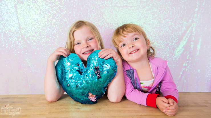 How to sew a mermaid sequin pillow - free heart shaped pattern
