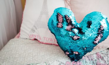 How to sew a mermaid sequin pillow - free heart shaped pattern