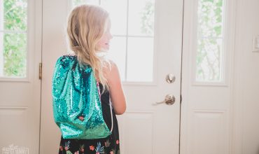 How to sew a DIY mermaid flip sequin drawstring backpack. Great beginner sewing project!