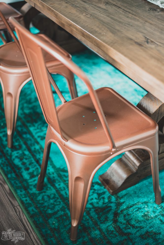 How to spray paint furniture - tips & a copper farmhouse chair makeover