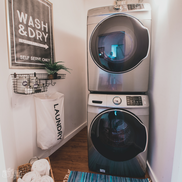 Modern Industrial Small Laundry Room Makeover