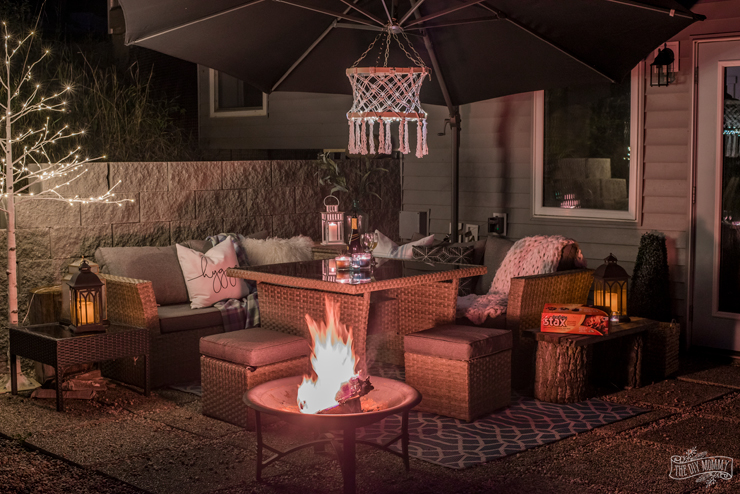 Our Night Time Patio Tour with Duraflame