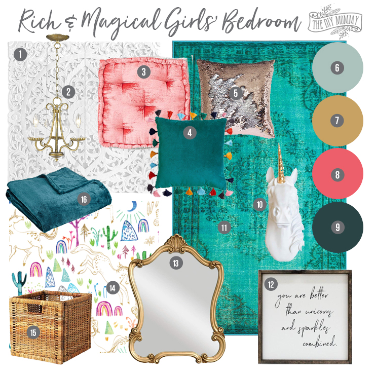 Mood Board: A Rich & Magical Girls’ Bedroom Design
