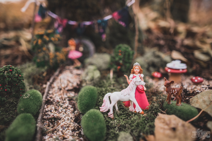 A Fall fairy garden in the woods