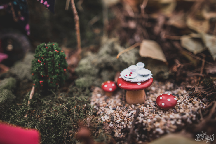 A Fall fairy garden in the woods