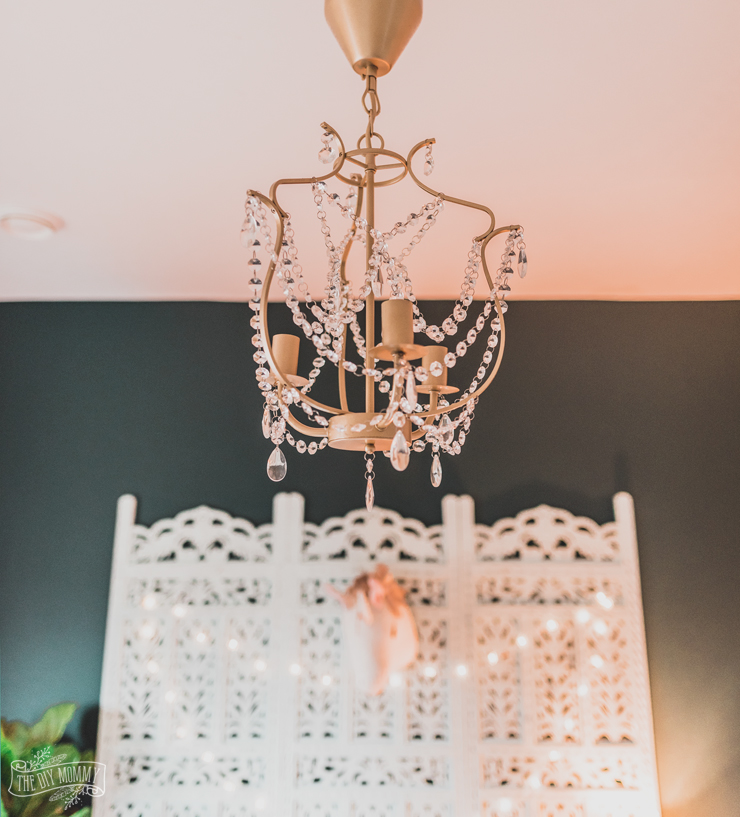 Gold Spray Painted Ikea Chandelier