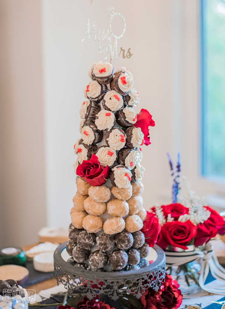 DIY Dessert Tree with Styrofoam Cone, TimBits and Cupcakes