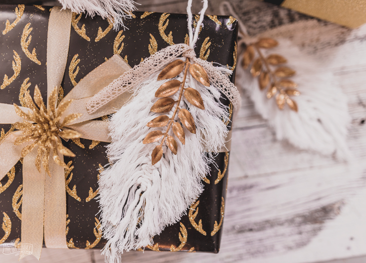 DIY Macrame Feather Christmas Ornament