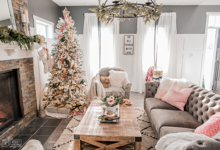 Romantic Glam Christmas Living Room Decor