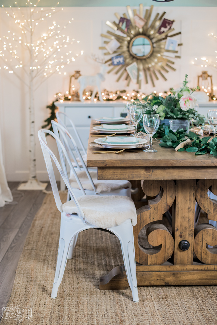 Two Neutral, Rustic Glam Christmas Table Ideas