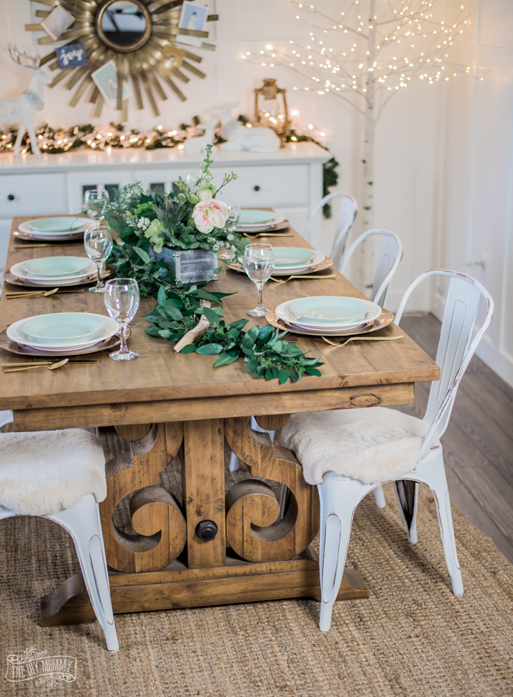 Two Neutral Rustic Glam, Rustic Dining Room Table Centerpieces