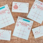 Tic Tac Toe Free Valentine's Day Card Printable featuring dollar store pens