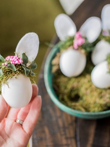 DIY Easter Bunny Eggs with Tiny Floral Crowns