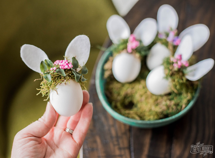 Make Easter Bunny Eggs (with tiny floral crowns, of course!) | A Dollar Store Craft