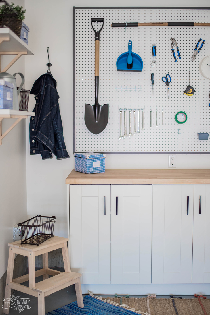 DIY Garage Storage | Build a Work Bench & Framed Pegboard Wall