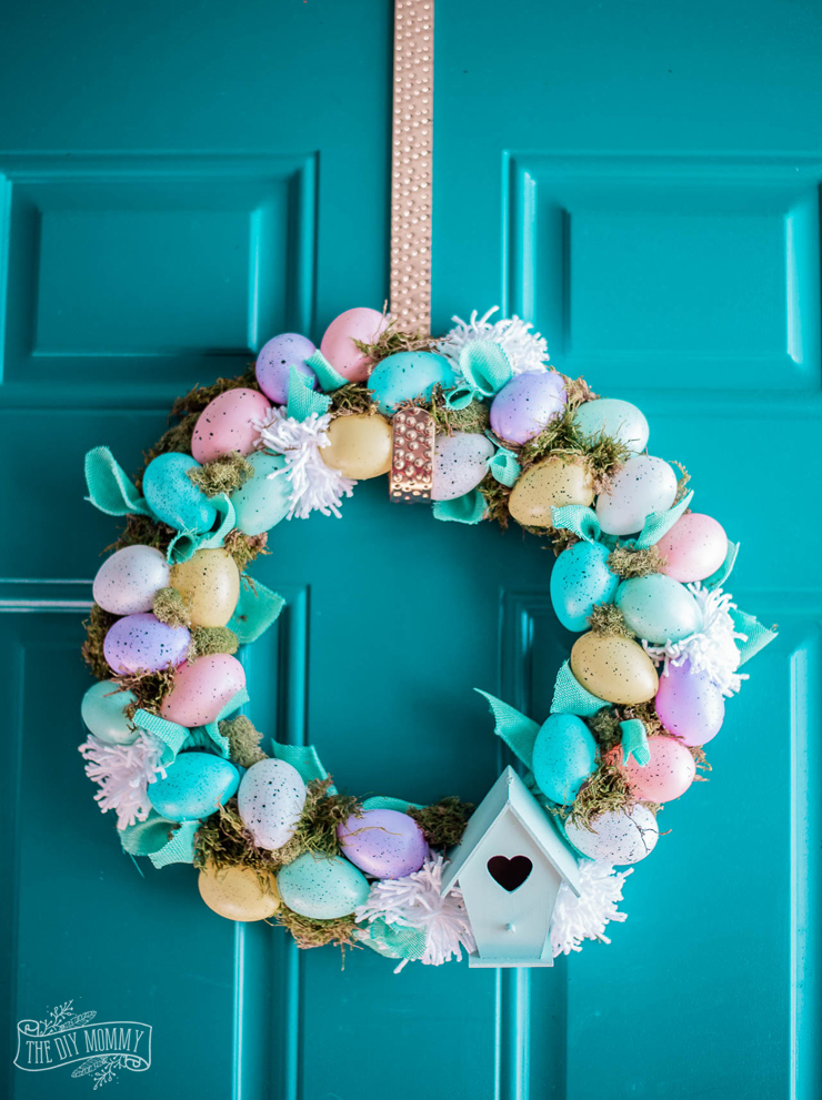 Spring and Easter Dollar Store Egg Wreath
