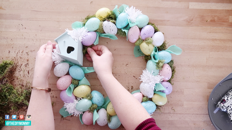 Spring and Easter Dollar Store Egg Wreath