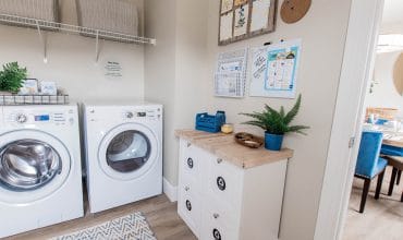 DIY Home Recycling Station & Family Command Center in Mudroom