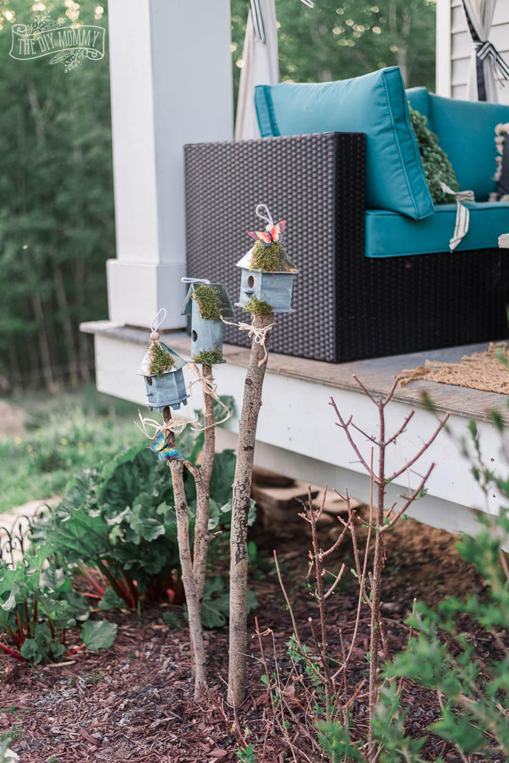 Birdhouse Garden Decor Idea on a Budget | The DIY Mommy