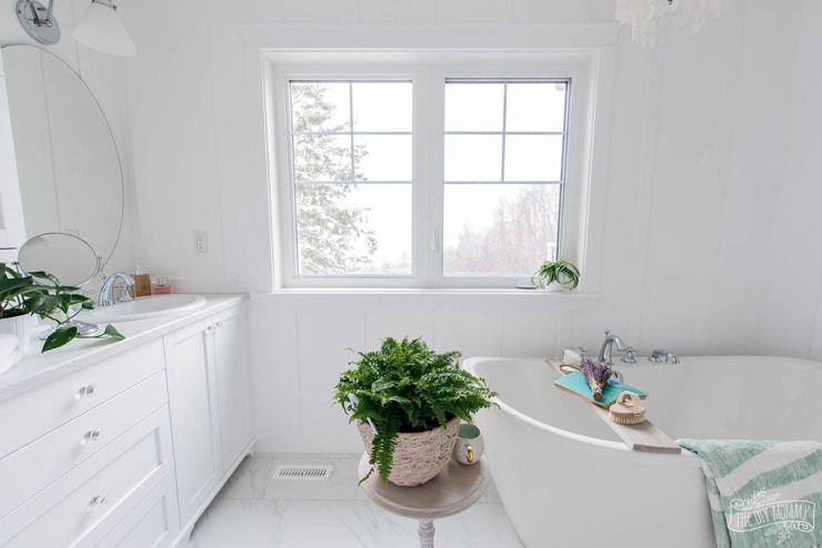 Traditional Cottage Spa White Master Bathroom Design