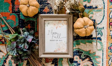 I Love Fall Most of All - Free printable floral artwork in subtle shades