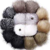 Tatuo DIY Faux Fur Pom Poms Ball with Press Button Removable Fluffy Pompom for Knitting Hats Shoes Scarves Bag Accessories (Neutral Color, 14)