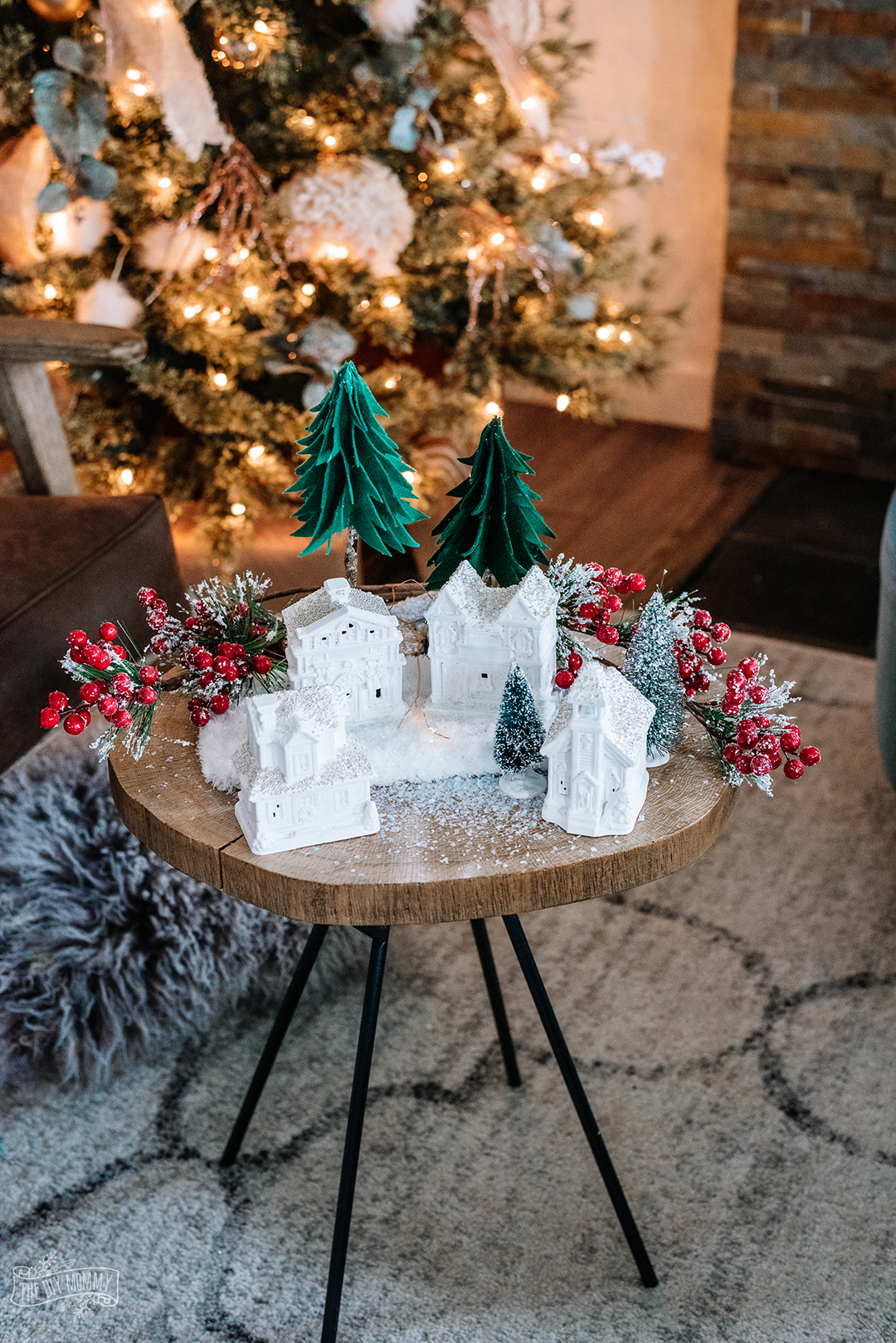 DIY Dollar Tree Christmas Village tutorial - so easy and inexpensive & looks so elegant!