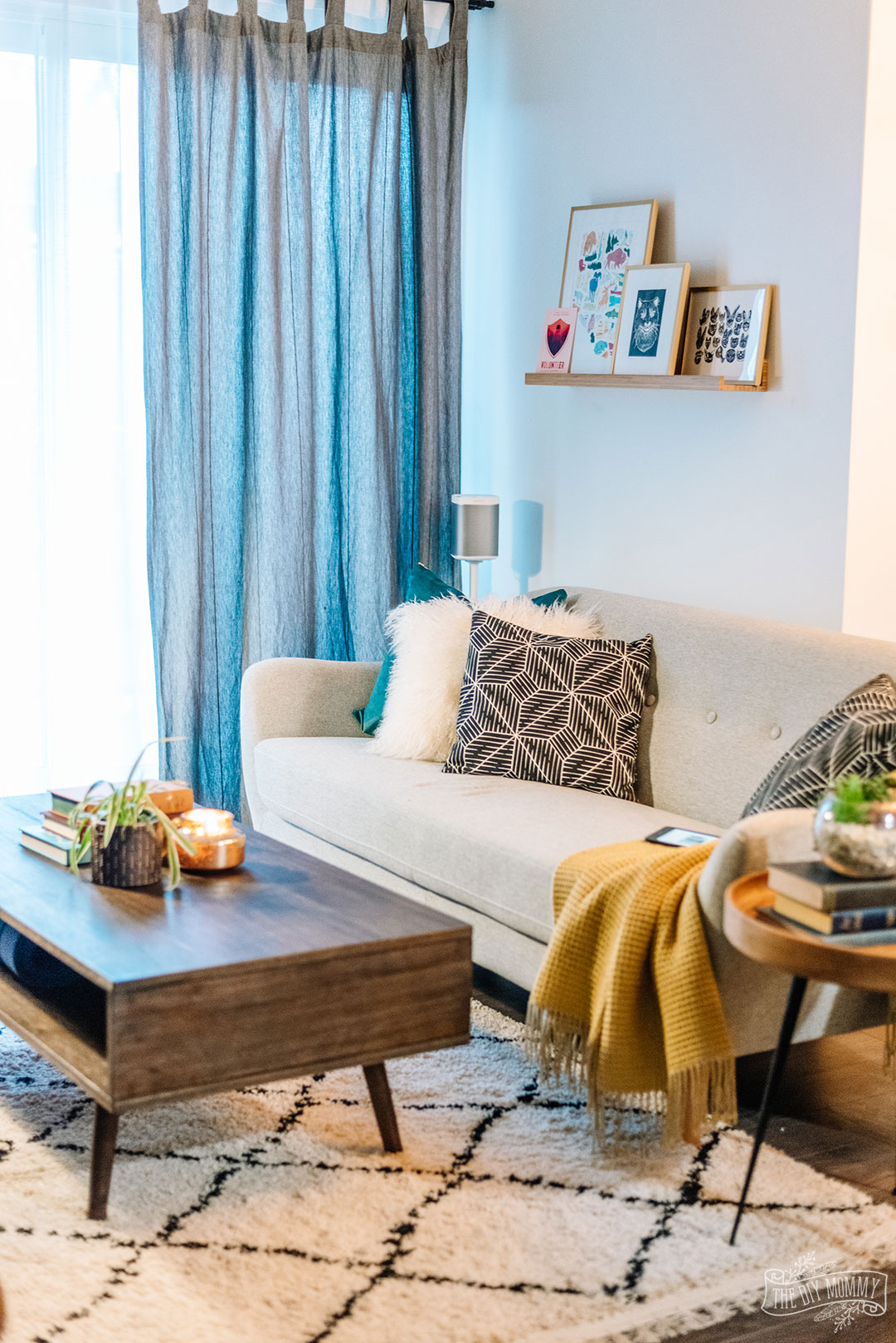 Colorful Midcentury Modern Small Condo Makeover