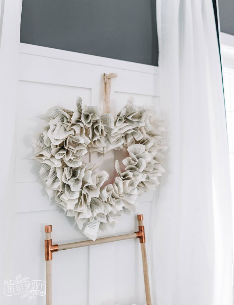 Make a Heart Shaped Book Page Wreath (2020 Version!)