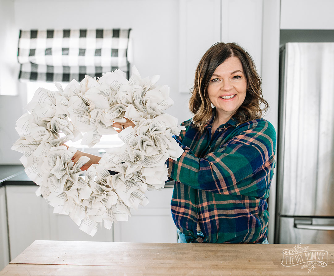 DIY Heart Shaped Book Page Wreath Video Tutorial