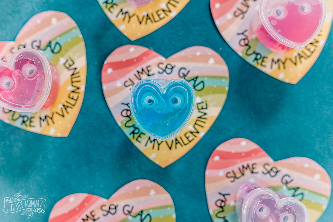 An adorable free Valentine printable with a slime theme