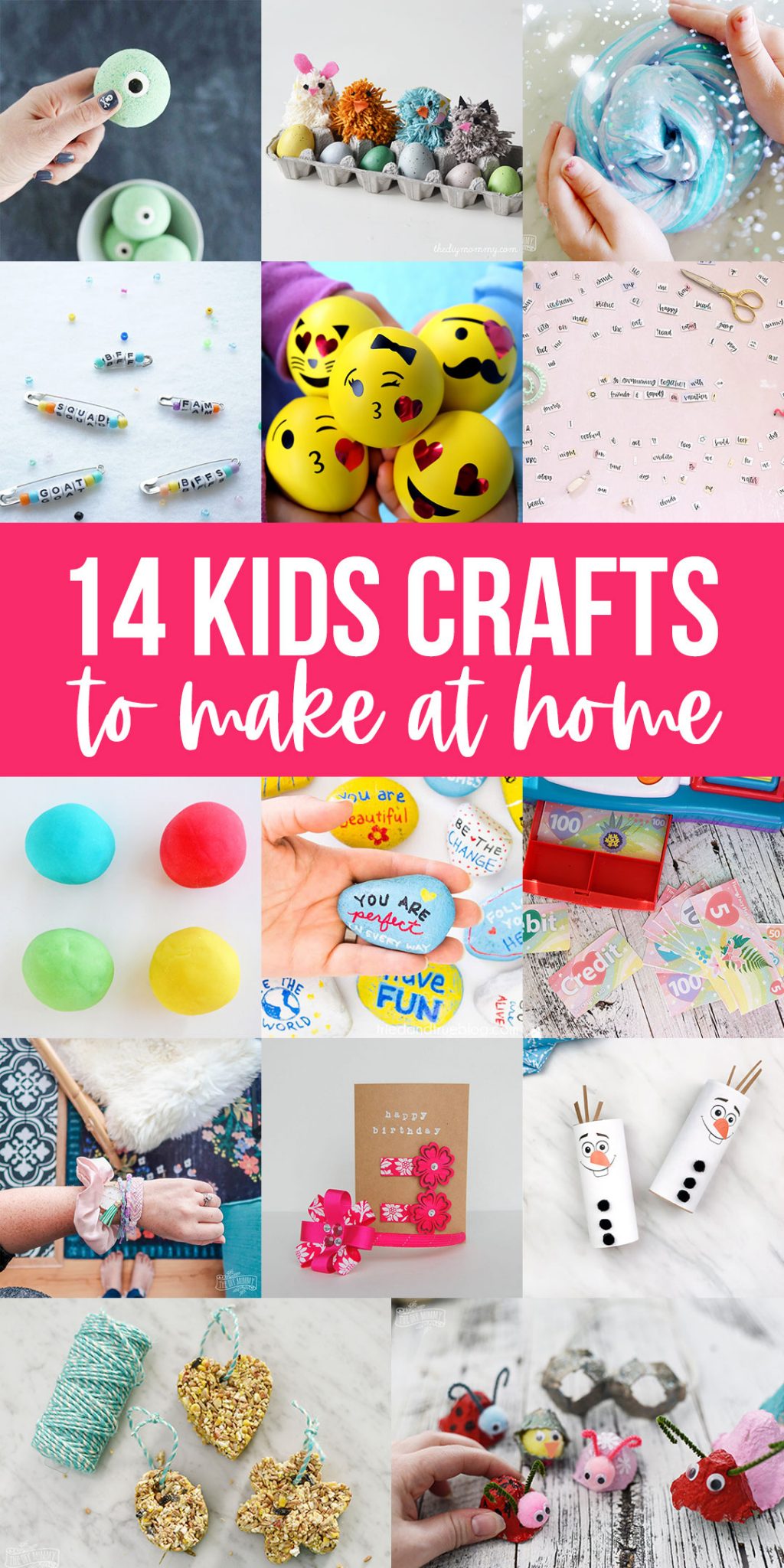 If you're stuck at home due to sickness or school cancellation, these 14 kids crafts are a wonderful way to stay occupied and creative.