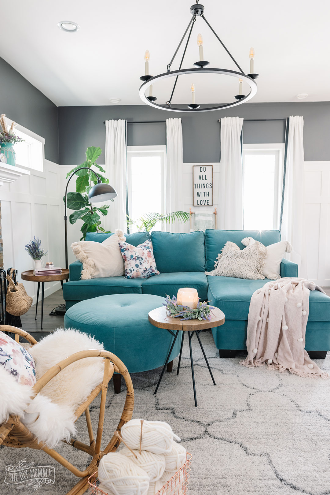 Learn how to make your home feel calm and safe this Spring while using what you have | Spring Home Tour Decor Ideas