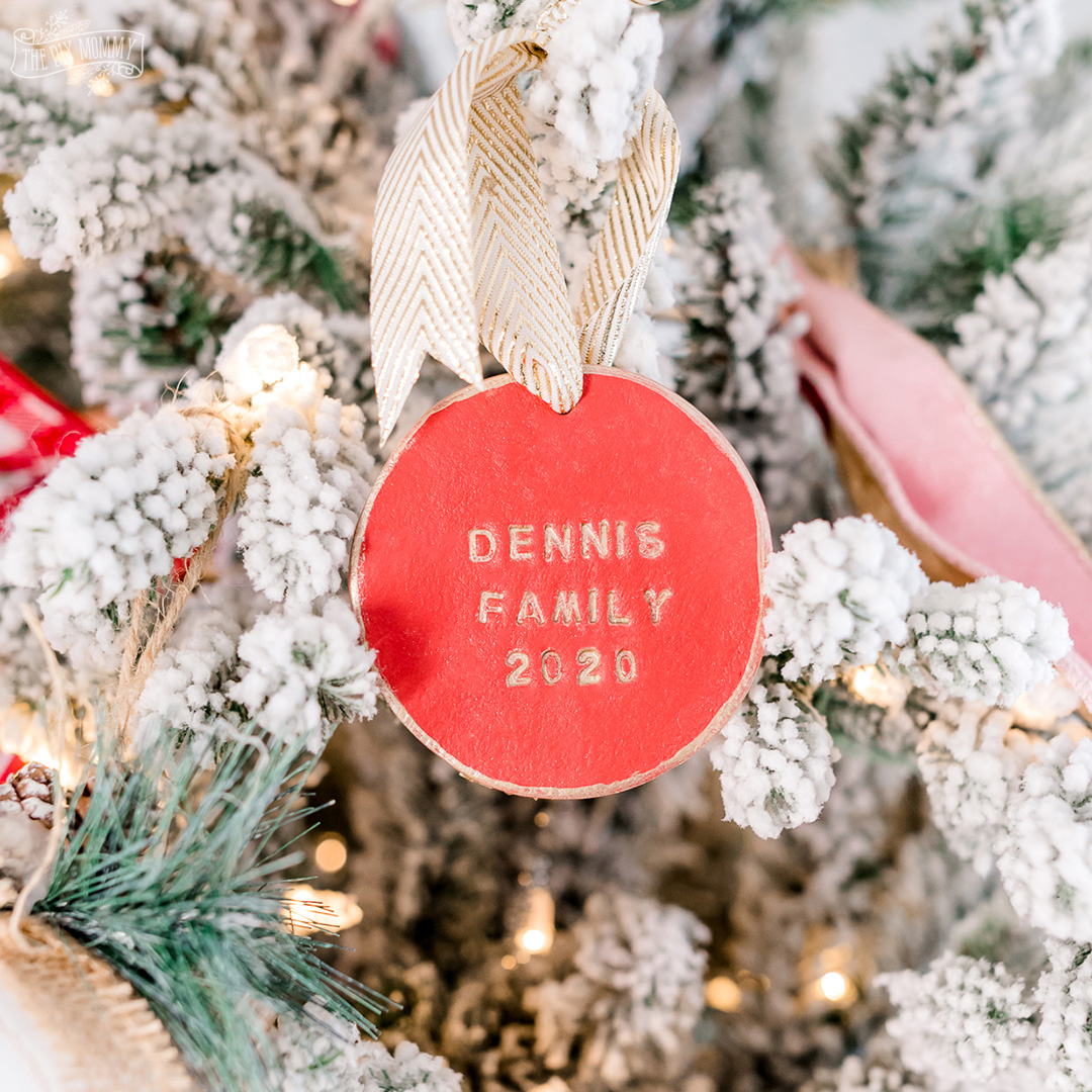 DIY Stamped Christmas Ornament made with Clay