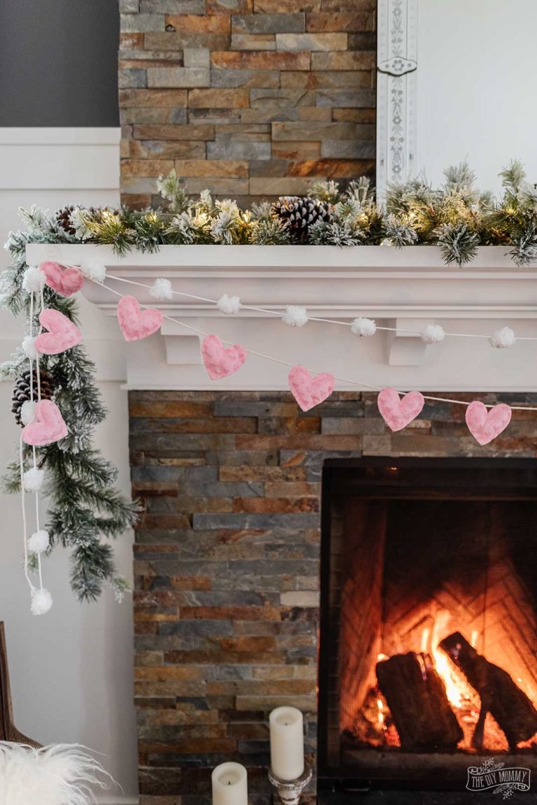 DIY No-Sew Fabric Heart Banner for Valentine’s Day