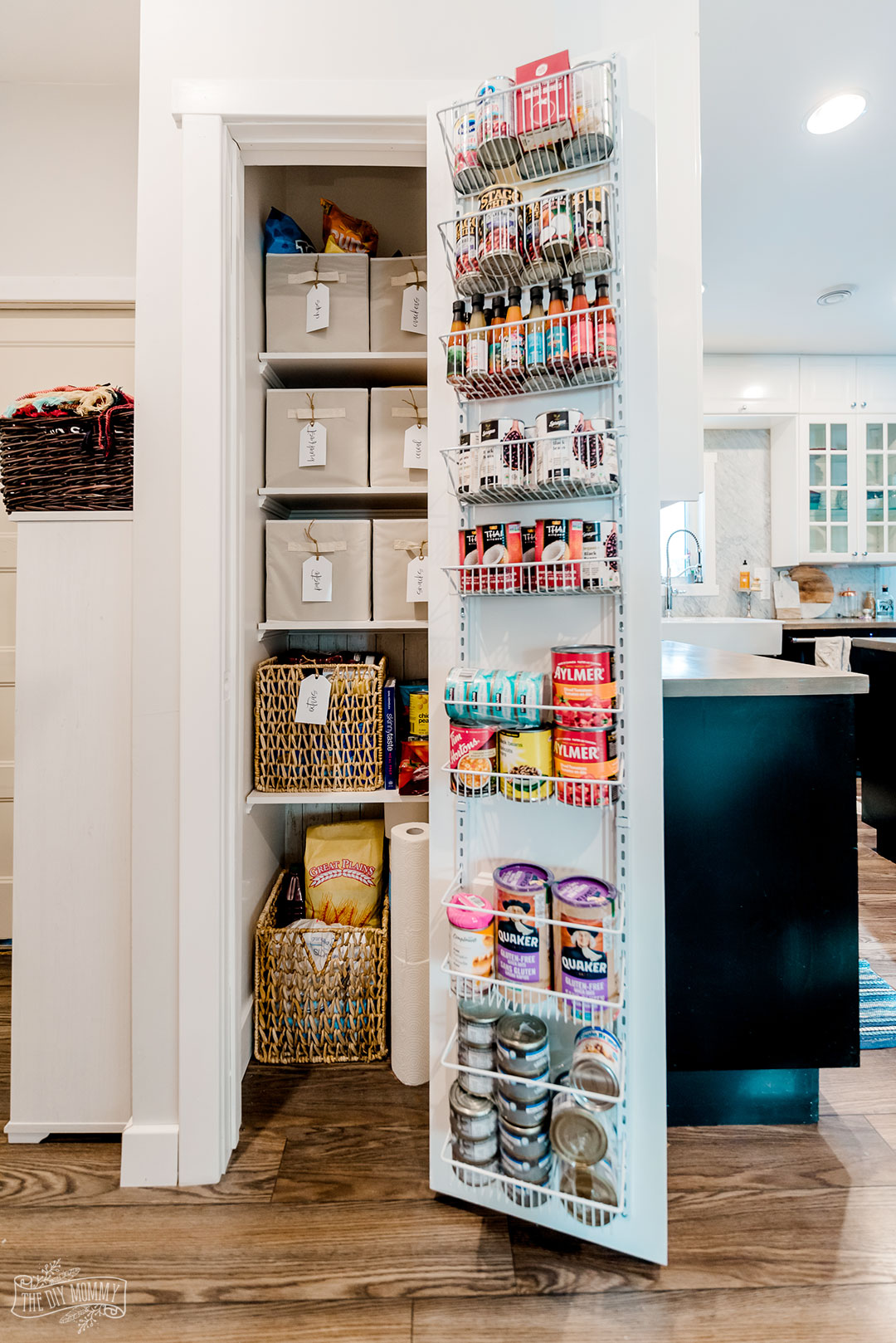 How to turn a tiny, useless closet into a useful, organized small pantry.
