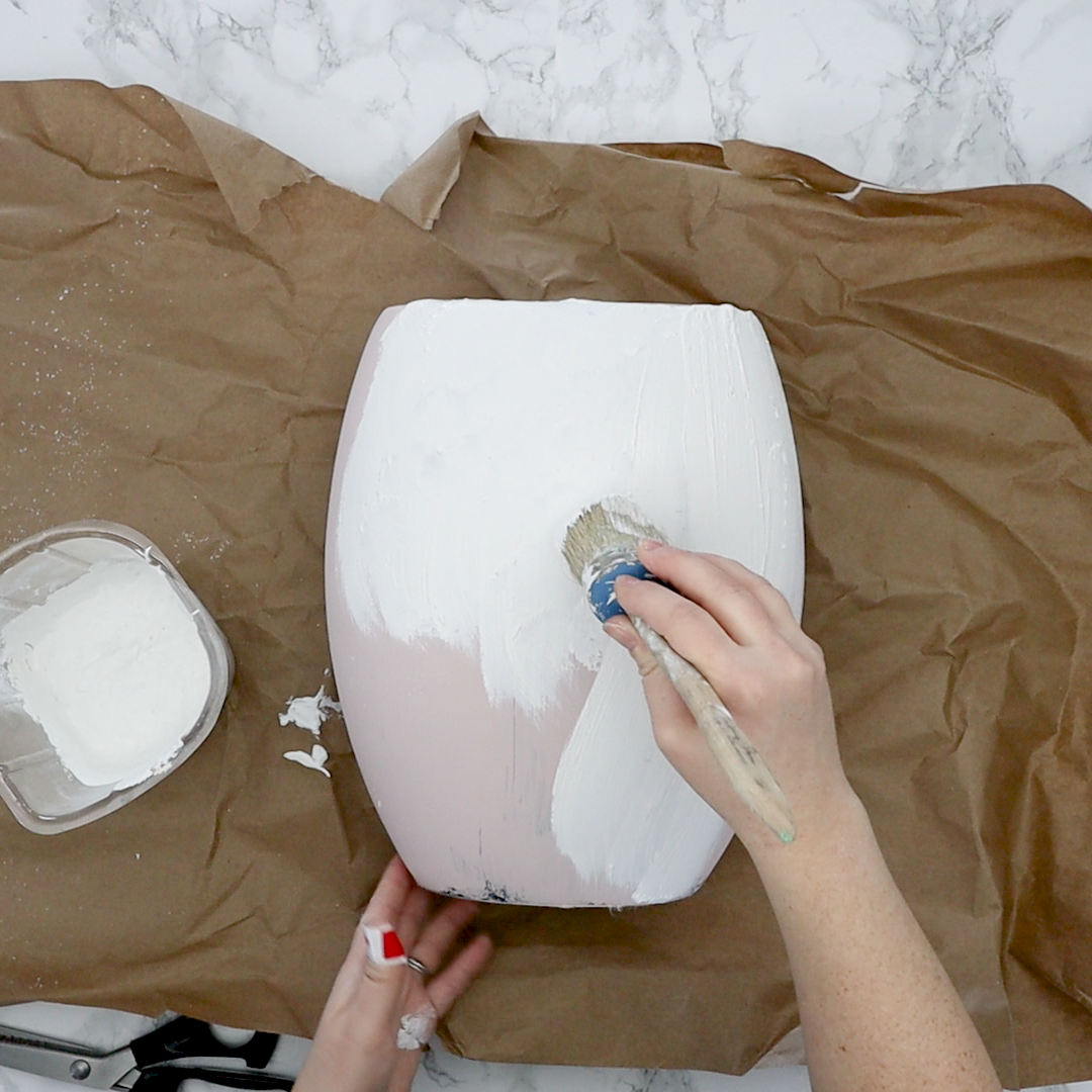 Textured Vase with DIY Plaster Paint